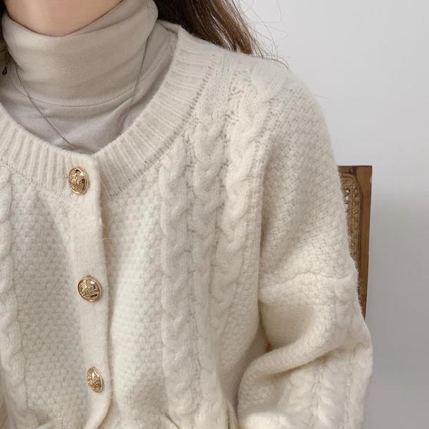 ニットラウンドネックカーディガン 4055-画像18-韓国ファッション通販POPREA［ポップリア］