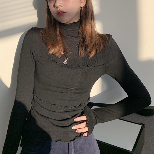 ウェーブフリルハイネックトップス 4404-画像19-韓国ファッション通販POPREA［ポップリア］