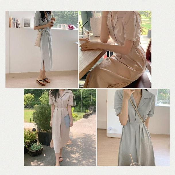 オープンカラーワンピース 4535-画像19-韓国ファッション通販POPREA［ポップリア］