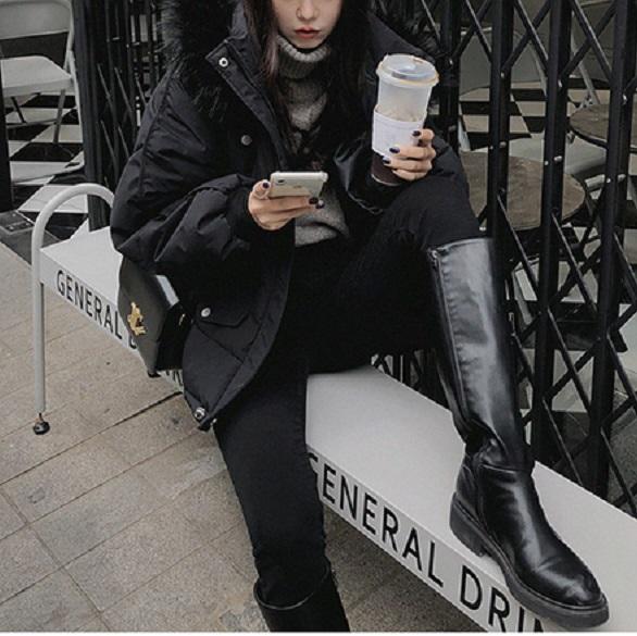 フード付きファーカラーエコダウンジャケット 4212-画像19-韓国ファッション通販POPREA［ポップリア］