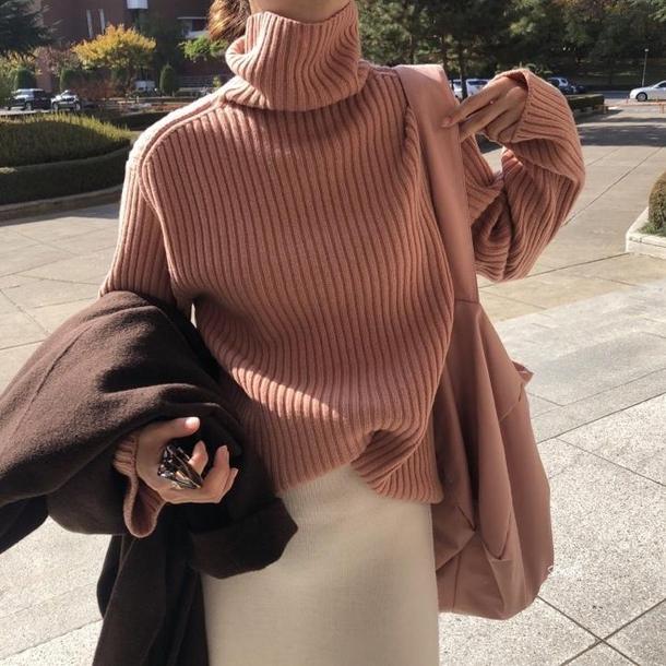 ハイネックルーズリブニット 4100-画像20-韓国ファッション通販POPREA［ポップリア］