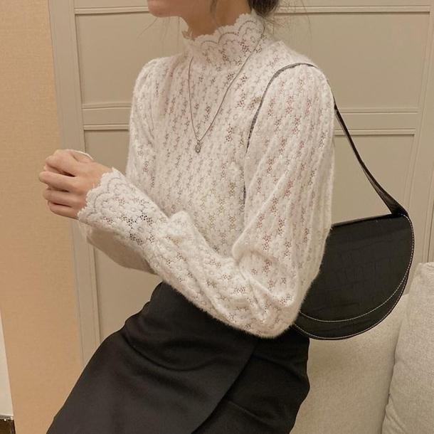 ハイカラーレーストップス 4112-画像21-韓国ファッション通販POPREA［ポップリア］