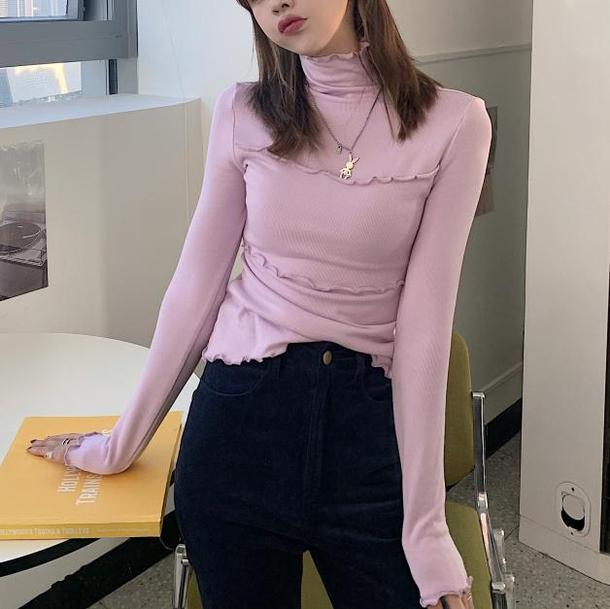 ウェーブフリルハイネックトップス 4404-画像23-韓国ファッション通販POPREA［ポップリア］