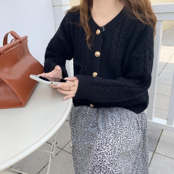 ニットラウンドネックカーディガン 4055-画像24-韓国ファッション通販POPREA［ポップリア］