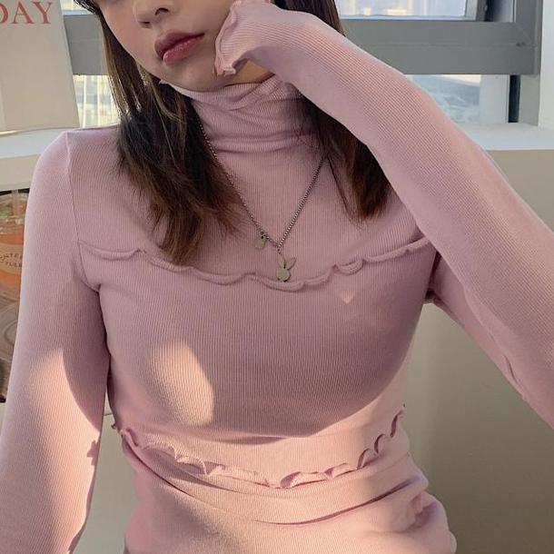 ウェーブフリルハイネックトップス 4404-画像26-韓国ファッション通販POPREA［ポップリア］