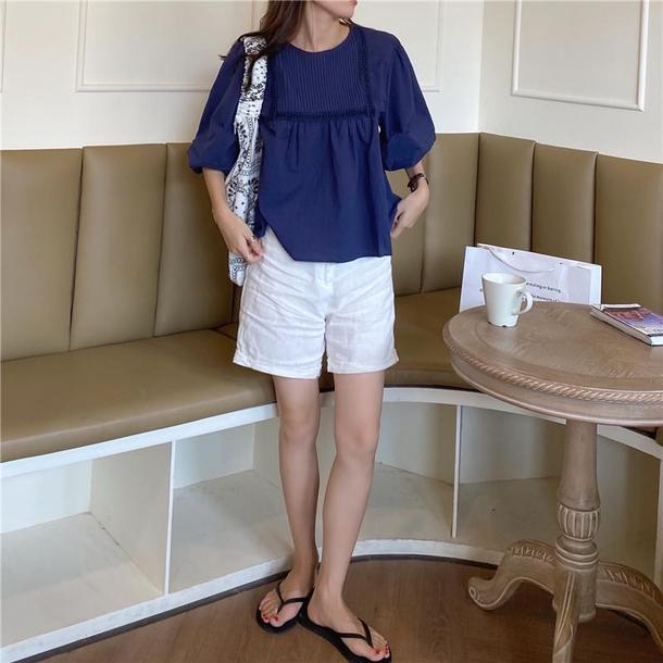 ラウンドネックプリーツブラウス 4534-画像27-韓国ファッション通販POPREA［ポップリア］