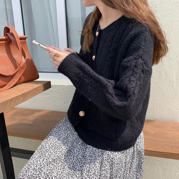 ニットラウンドネックカーディガン 4055-画像27-韓国ファッション通販POPREA［ポップリア］