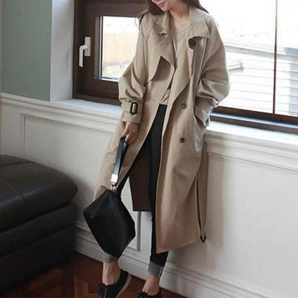 ラグランスリーブトレンチコート 3319-画像2-韓国ファッション通販POPREA［ポップリア］