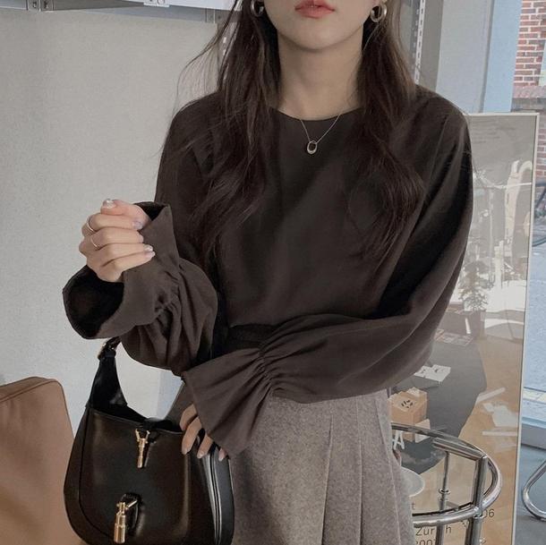 キャンディスリーブシンプルシャツ 4315-画像2-韓国ファッション通販POPREA［ポップリア］