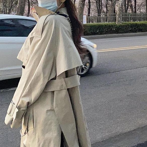 オーバートレンチカジュアルコート 3854-画像2-韓国ファッション通販POPREA［ポップリア］