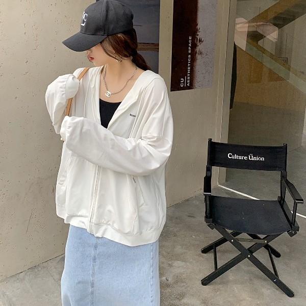 シンプルフルジップパーカー 4594-画像2-韓国ファッション通販POPREA［ポップリア］