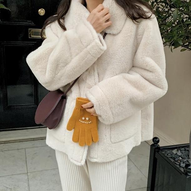 ラウンドカラーファージャケット 4180-画像2-韓国ファッション通販POPREA［ポップリア］