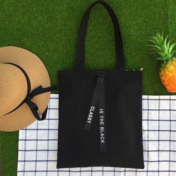 レタリングキャンバスバッグ 3181-画像2-韓国ファッション通販POPREA［ポップリア］