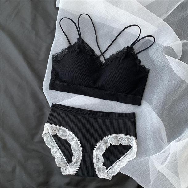 レースバックチューブトップブラセット 3492-画像2-韓国ファッション通販POPREA［ポップリア］