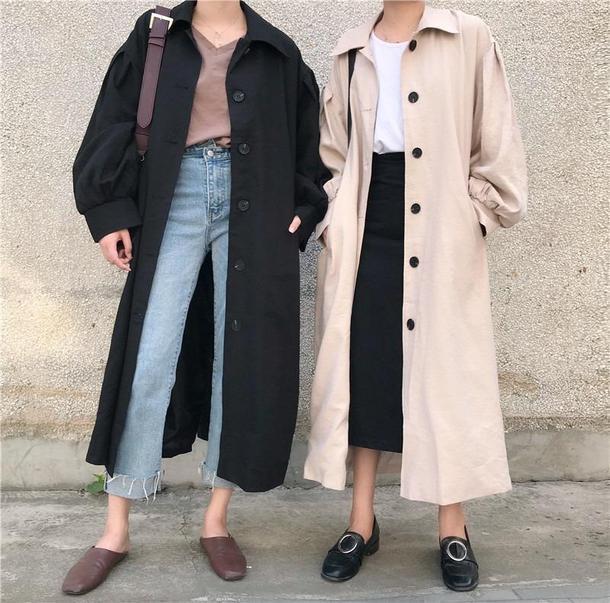 パフスリーブシングルブレストコート 3256-画像2-韓国ファッション通販POPREA［ポップリア］