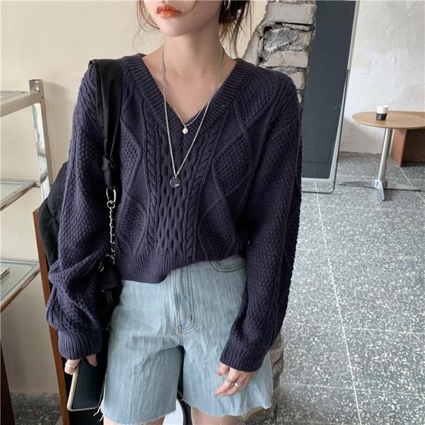 バックストラップショートニット 3925-画像3-韓国ファッション通販POPREA［ポップリア］