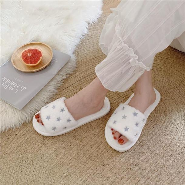 ふわふわ星柄スリッパ 3506-画像3-韓国ファッション通販POPREA［ポップリア］