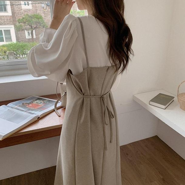 トランペットスリーブシャツ＆ワンピ 4090-画像3-韓国ファッション通販POPREA［ポップリア］