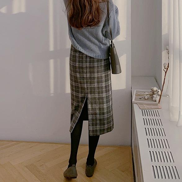 アイラインチェックスカート 4065-画像3-韓国ファッション通販POPREA［ポップリア］