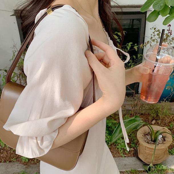 フロントギャザークラシックワンピ 4626-画像3-韓国ファッション通販POPREA［ポップリア］