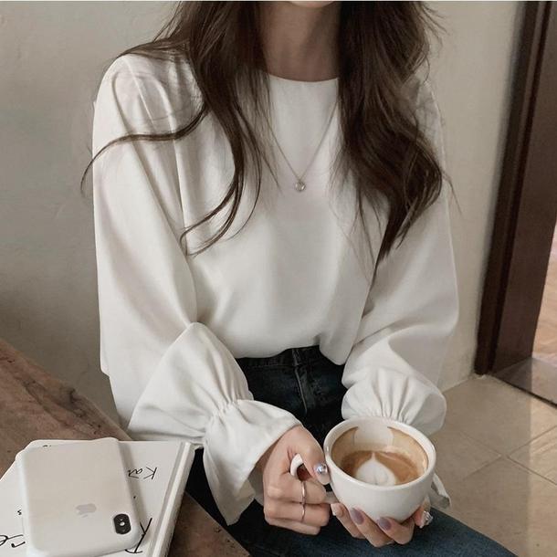 キャンディスリーブシンプルシャツ 4315-画像3-韓国ファッション通販POPREA［ポップリア］