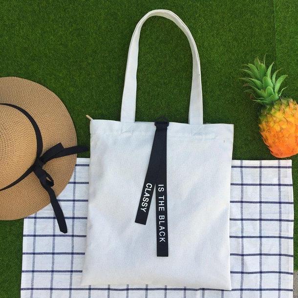 レタリングキャンバスバッグ 3181-画像3-韓国ファッション通販POPREA［ポップリア］