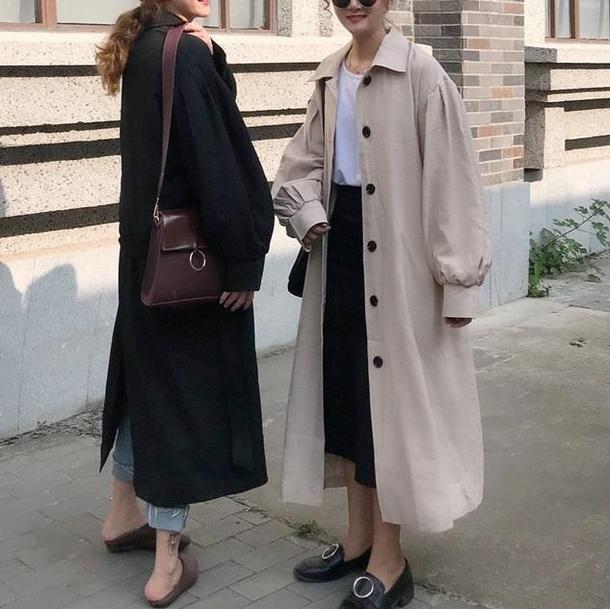 パフスリーブシングルブレストコート 3256-画像3-韓国ファッション通販POPREA［ポップリア］