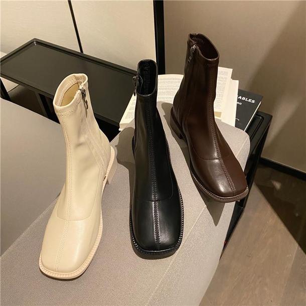 ソフトエコレザーショートブーツ 3859-画像3-韓国ファッション通販POPREA［ポップリア］