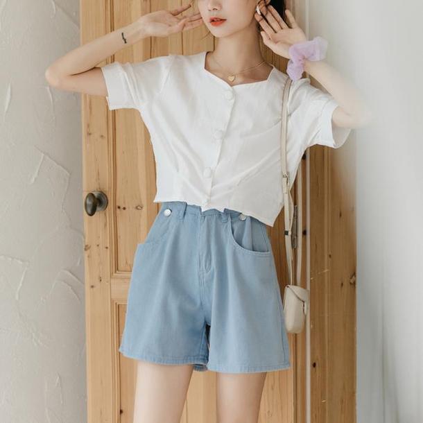 ハートネックショートトップス 4573-画像3-韓国ファッション通販POPREA［ポップリア］