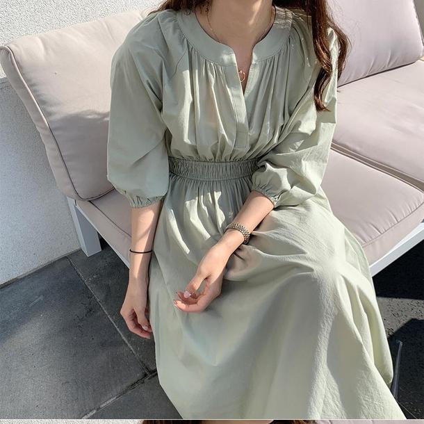 ラグランスリーブドレープワンピース 4465-画像3-韓国ファッション通販POPREA［ポップリア］