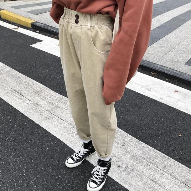 ウエストゴムカジュアルパンツ 4074-画像3-韓国ファッション通販POPREA［ポップリア］