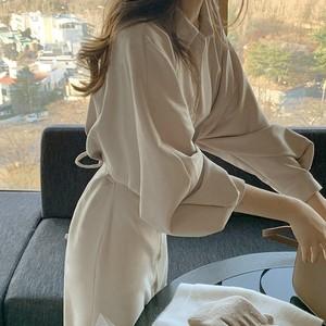 ランタンスリーブスリムワンピース 4378-画像3-韓国ファッション通販POPREA［ポップリア］