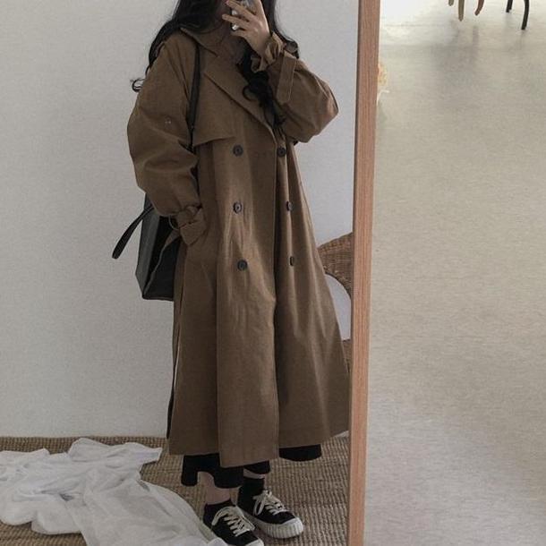 オーバーサイズトレンチコート 3817-画像4-韓国ファッション通販POPREA［ポップリア］