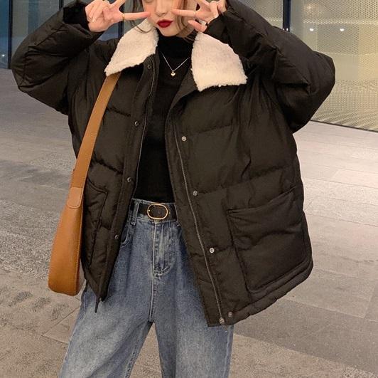 ボア付きエコダウンジャケット 3998-画像4-韓国ファッション通販POPREA［ポップリア］