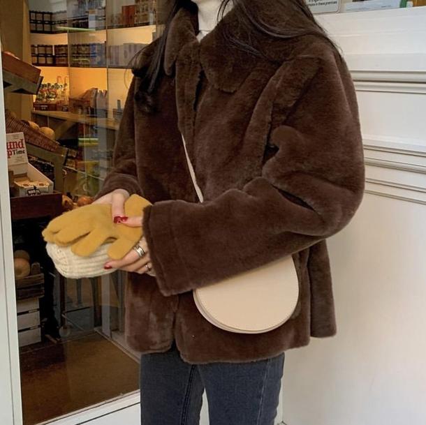 ラウンドカラーファージャケット 4180-画像4-韓国ファッション通販POPREA［ポップリア］