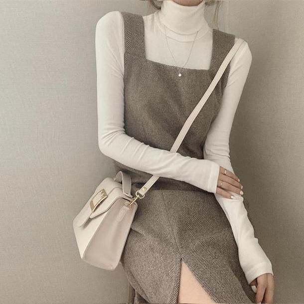 フレンチフェイクウールジャンスカ 4158-画像4-韓国ファッション通販POPREA［ポップリア］