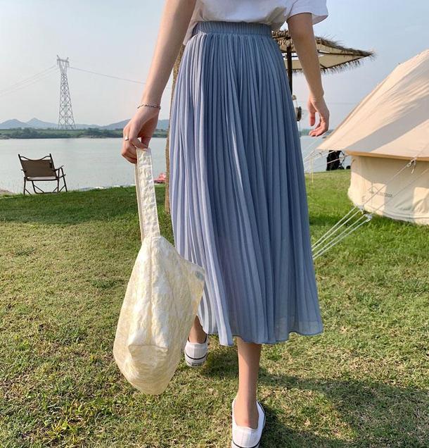 ロングプリーツスカート 4566-画像4-韓国ファッション通販POPREA［ポップリア］