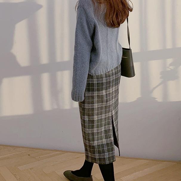 アイラインチェックスカート 4065-画像4-韓国ファッション通販POPREA［ポップリア］