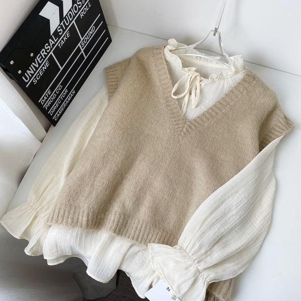 ニットベストセット 4262-画像4-韓国ファッション通販POPREA［ポップリア］