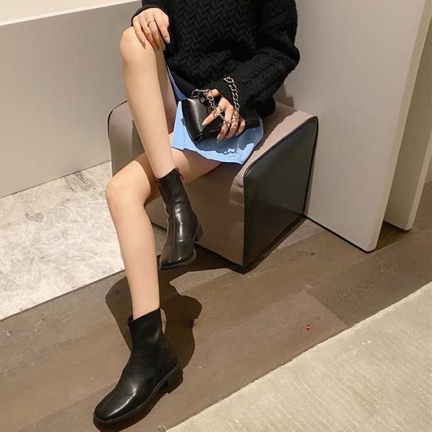 ソフトエコレザーショートブーツ 3859-画像4-韓国ファッション通販POPREA［ポップリア］