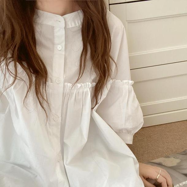 スモールレースステッチブラウス 4589-画像4-韓国ファッション通販POPREA［ポップリア］