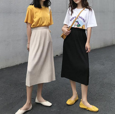 スリットバンディングスカート 4458-画像4-韓国ファッション通販POPREA［ポップリア］