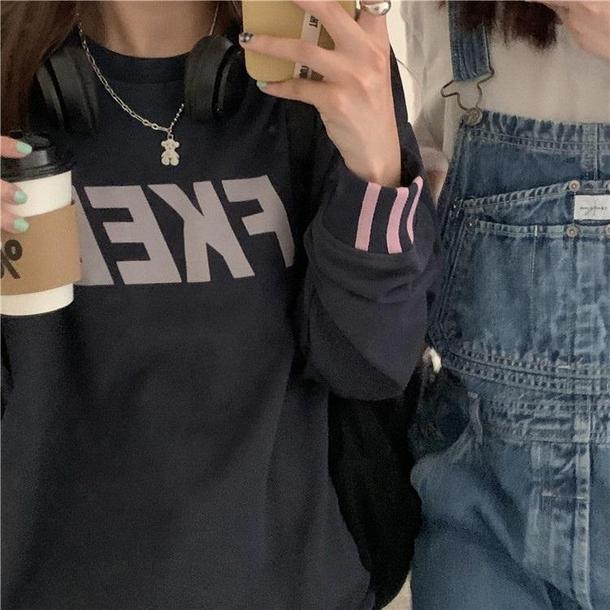 プリントラウンドネックトレーナー 3807-画像4-韓国ファッション通販POPREA［ポップリア］