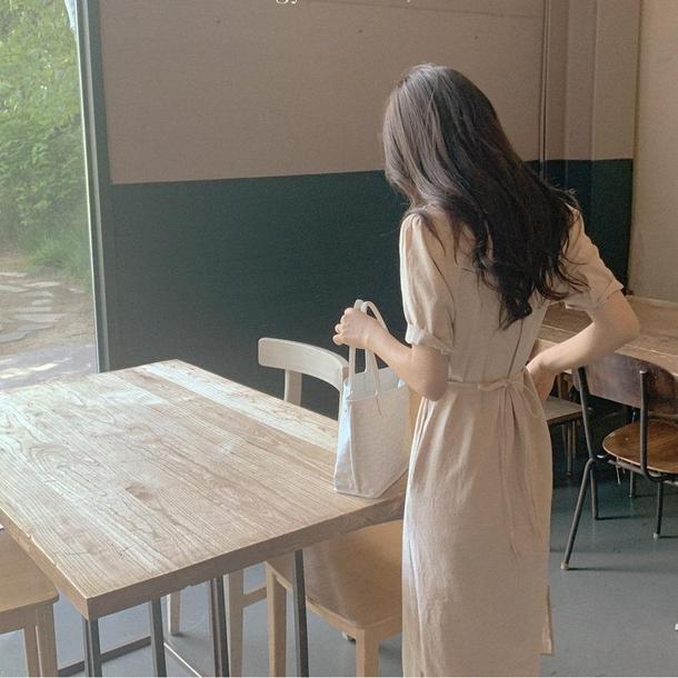 オープンカラーワンピース 4535-画像4-韓国ファッション通販POPREA［ポップリア］