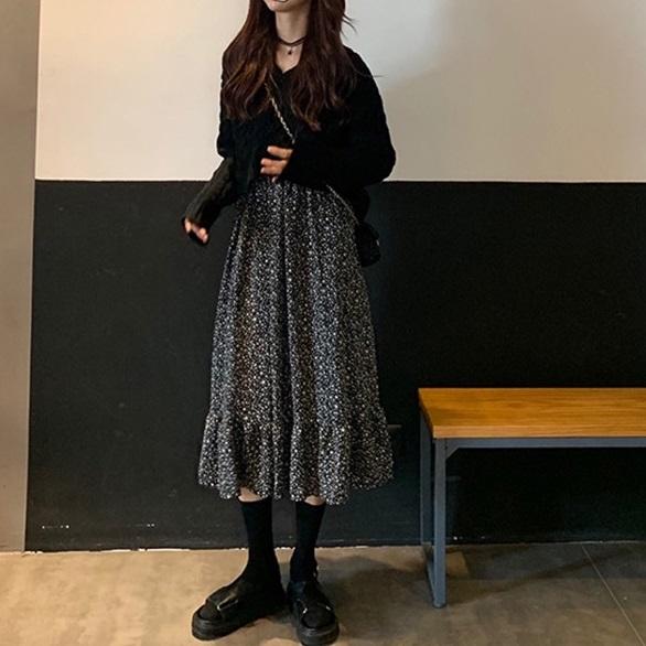 ニット＆フラワーワンピ 3825-画像4-韓国ファッション通販POPREA［ポップリア］