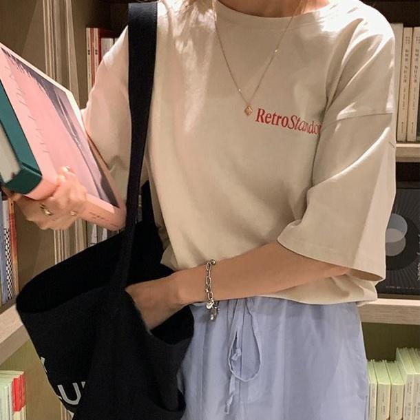 ルーズバックロゴTee 3598-画像5-韓国ファッション通販POPREA［ポップリア］