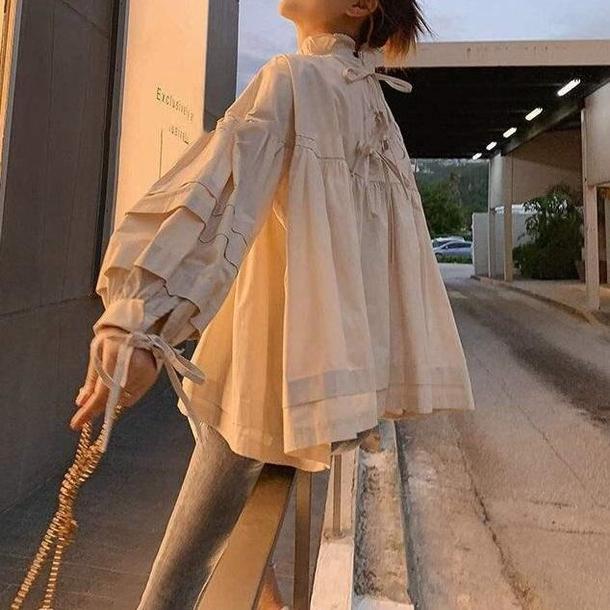 ハイネックフレアブラウス 3965-画像5-韓国ファッション通販POPREA［ポップリア］