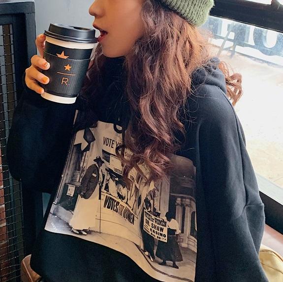 レトロプリントパーカー 3890-画像5-韓国ファッション通販POPREA［ポップリア］