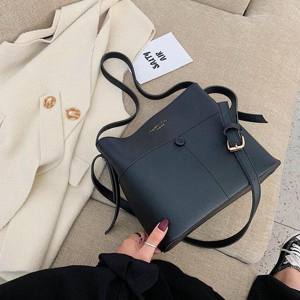 シンプルバケットショルダーバッグ 4313-画像5-韓国ファッション通販POPREA［ポップリア］