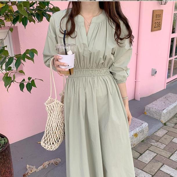 ラグランスリーブドレープワンピース 4465-画像5-韓国ファッション通販POPREA［ポップリア］